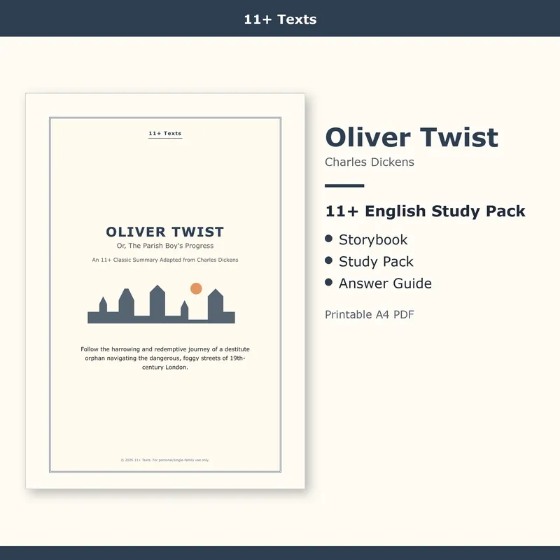 Oliver Twist 11+ study pack cover