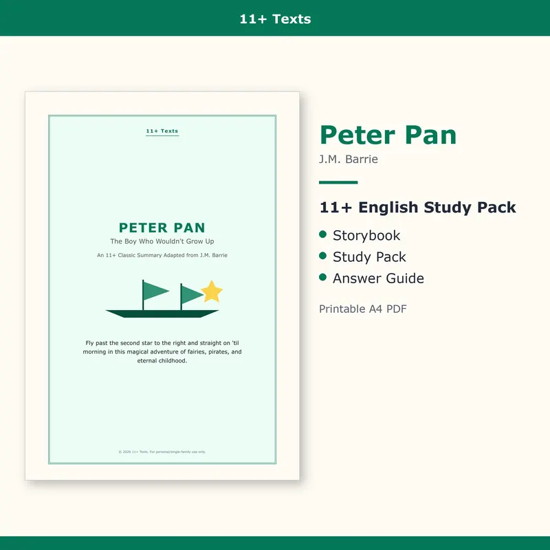Peter Pan 11+ study pack cover