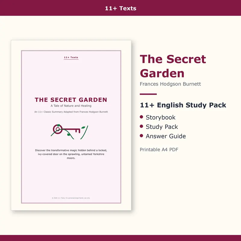 The Secret Garden 11+ study pack cover
