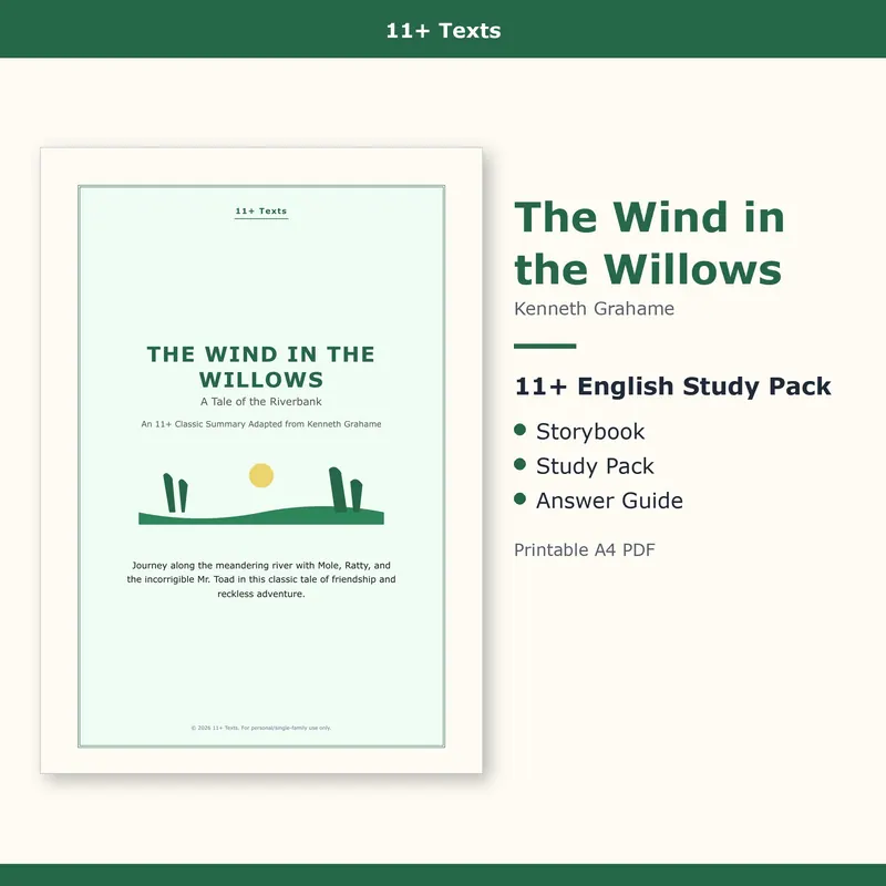 The Wind in the Willows 11+ study pack cover
